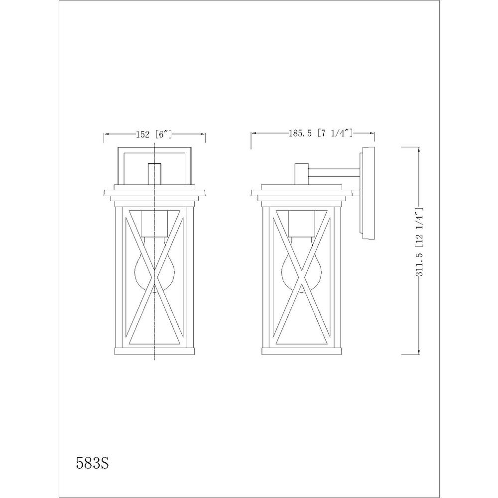 1 Light Outdoor Wall Light. Picture 6