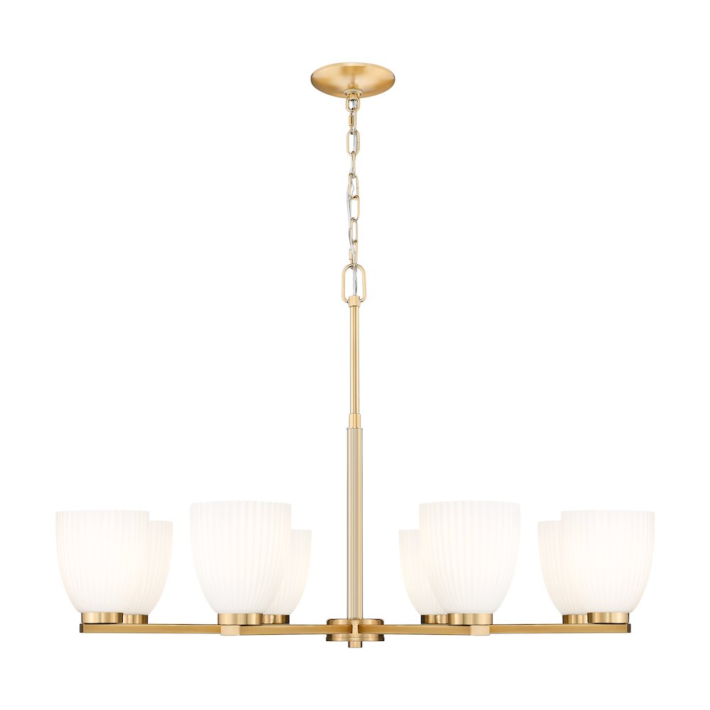 Z-Lite Naya 8 Light Chandelier in Modern Gold color, Steel frame. Picture 1