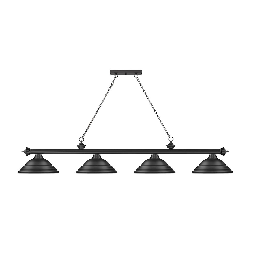 Z-Lite Cordon 4 Light Billiard, Steel Frame, Matte Black Shade Color. Picture 2
