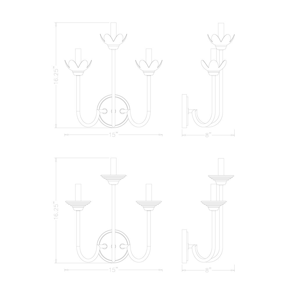 Z-Lite Allistair 3 Light Wall Sconce in Brushed Nickel color, Steel frame. Picture 8