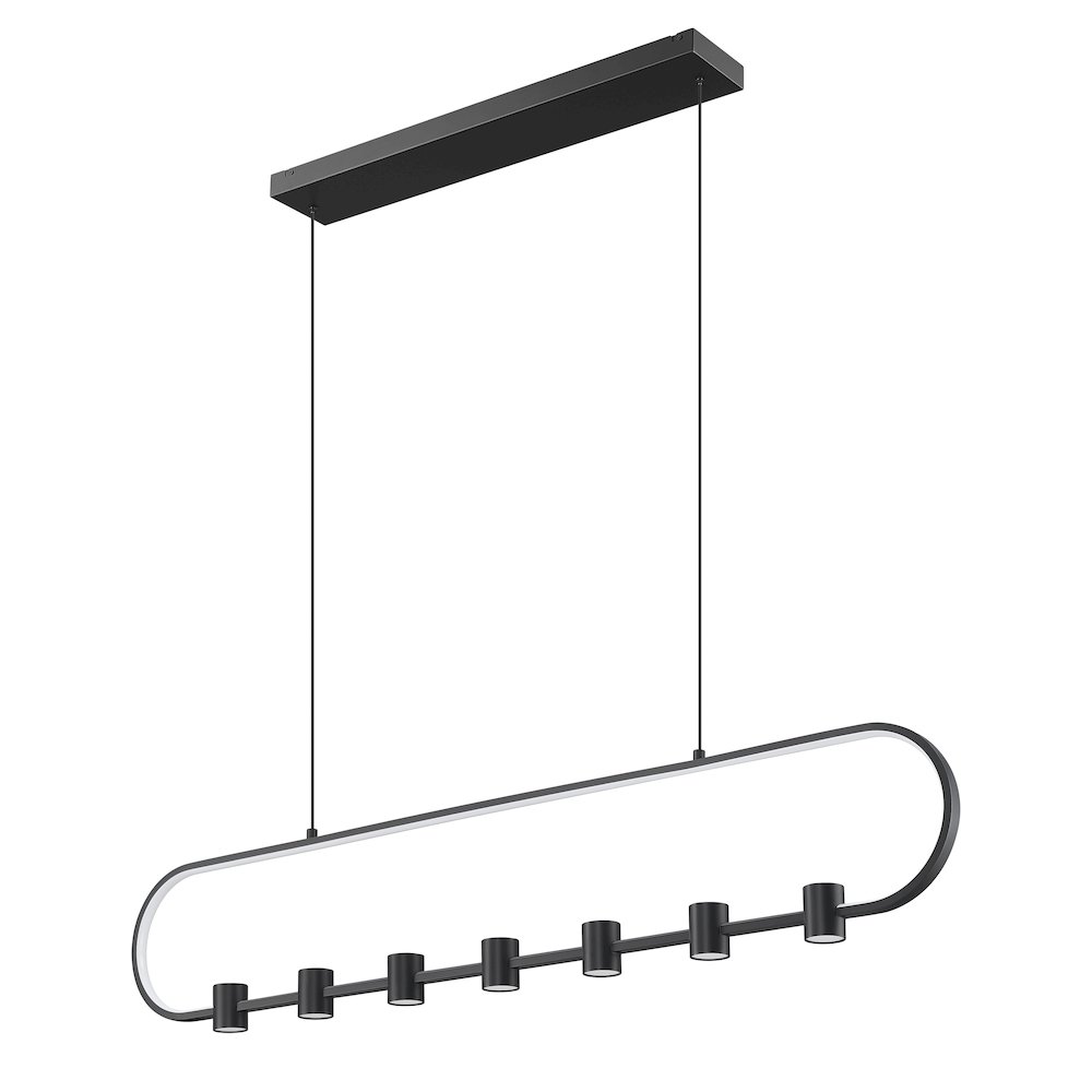 Z-Lite 7 Light Linear Chandelier, Matte Black. Picture 7