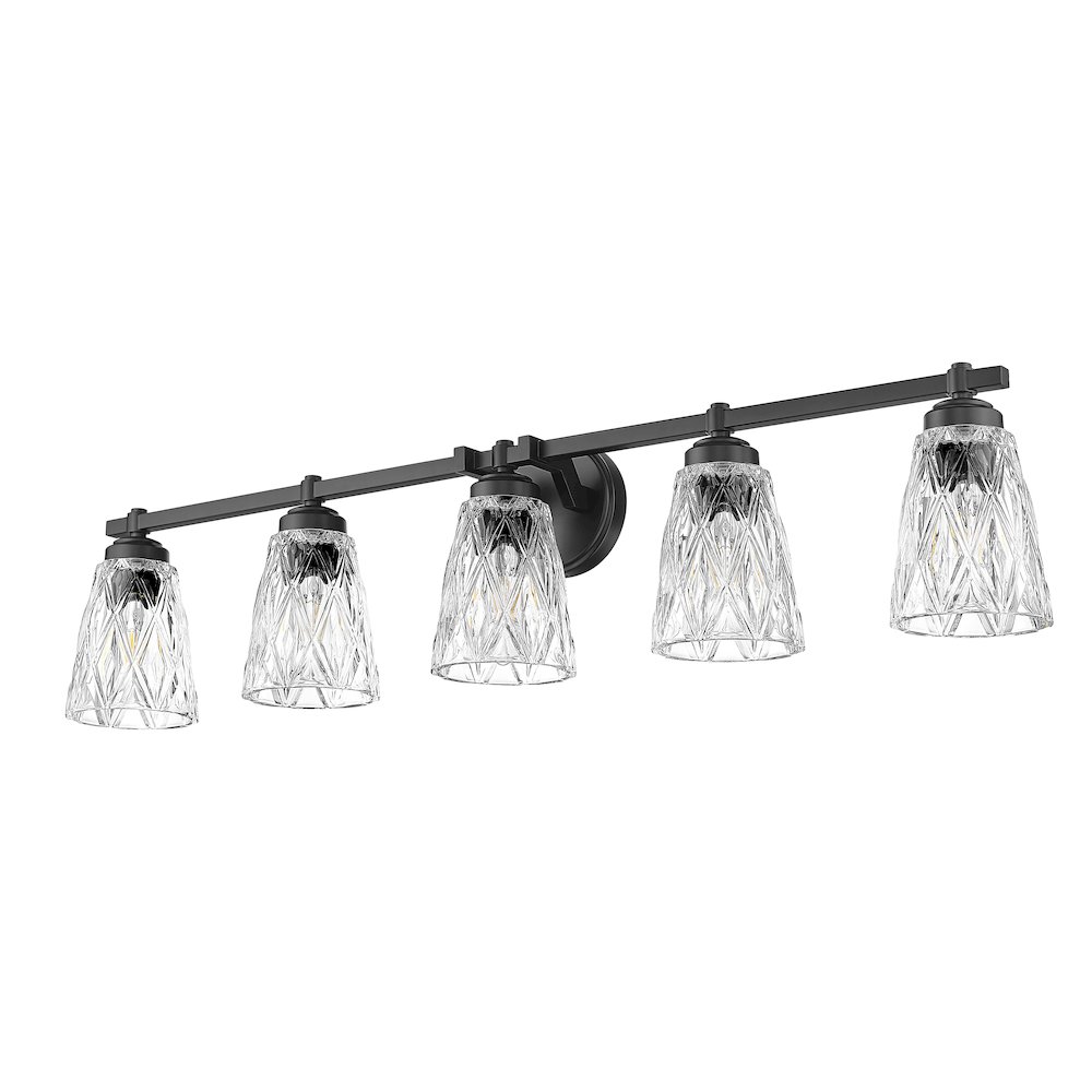 Z-Lite 5 Light Vanity, Matte Black. Picture 7