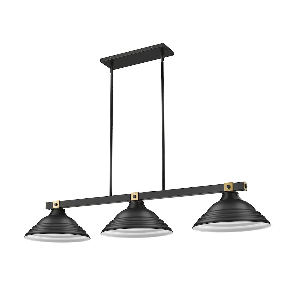 Z-Lite Bronte 3 Light Billiard, Steel Frame, Matte Black Shade Color. Picture 5