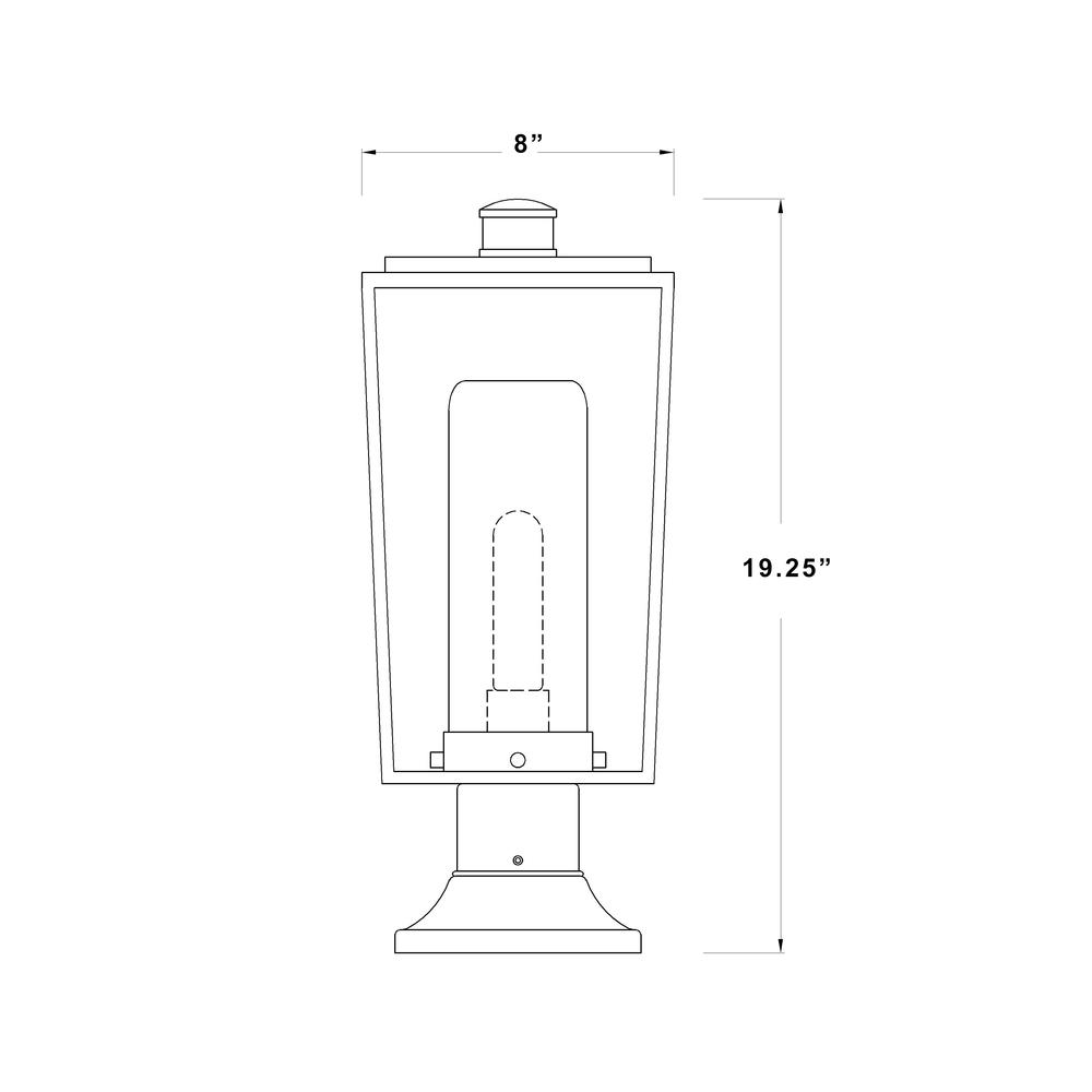 1 Light Outdoor Pier Mounted Fixture. Picture 6