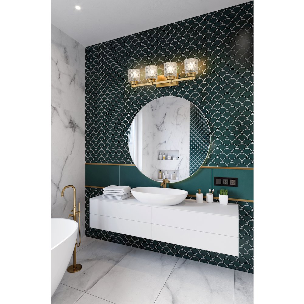 Z-Lite 4 Light Vanity, Modern Gold. Picture 5