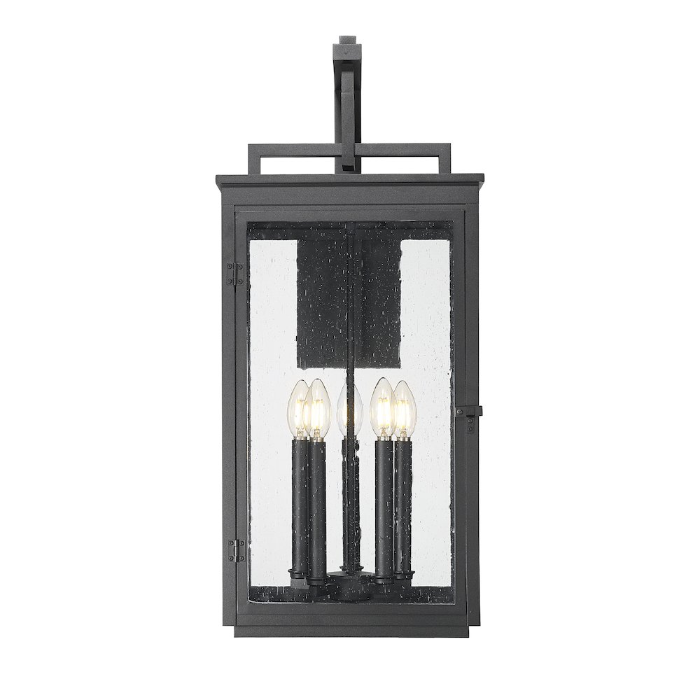 Z-Lite Hartwell 5 Light Outdoor Wall Light in Sand Black color, Aluminum frame. Picture 3