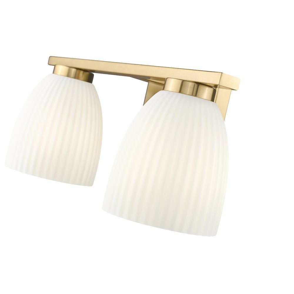 Z-Lite Naya 2 Light Vanity in Modern Gold color, Steel frame. Picture 4