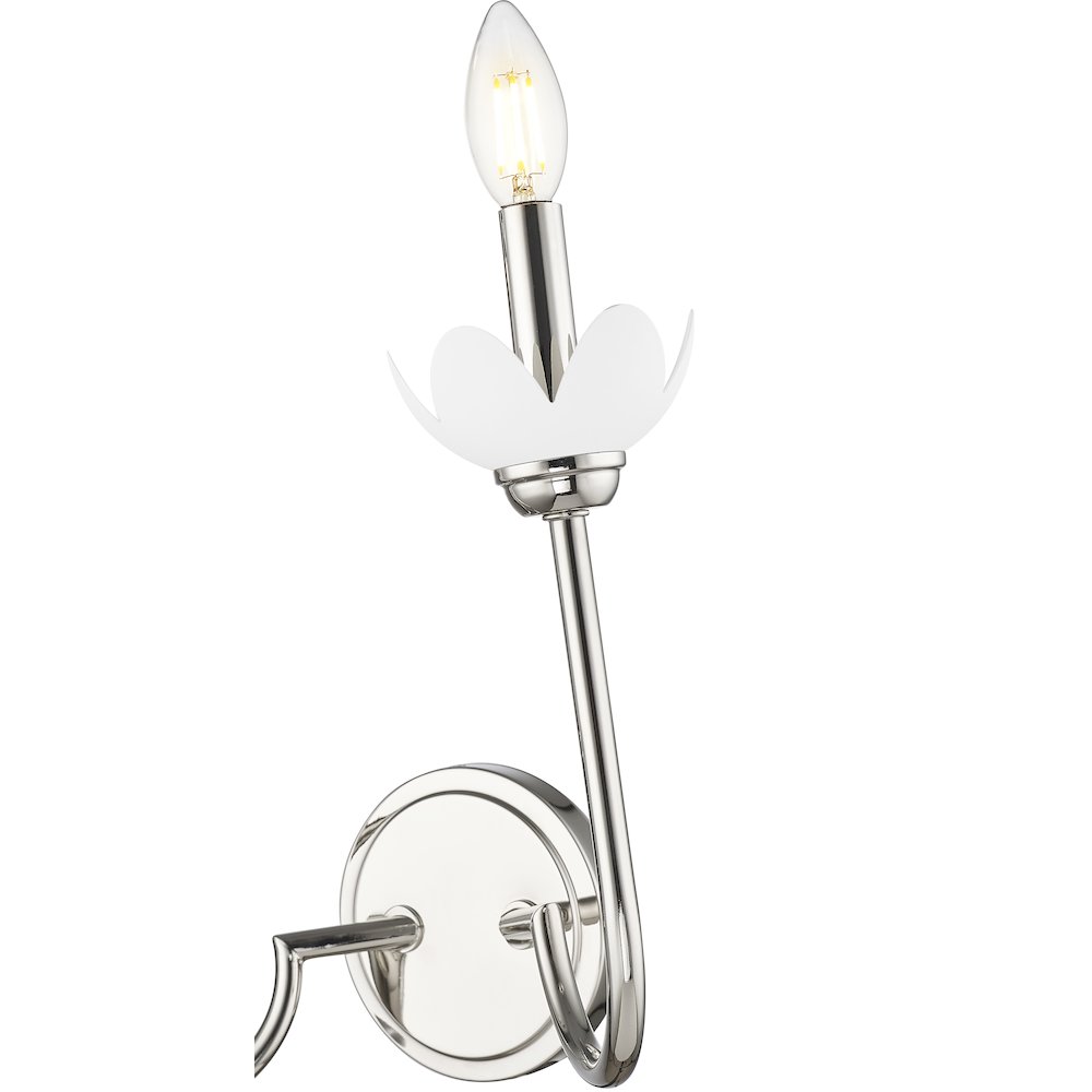 Z-Lite Allistair 2 Light Wall Sconce in Polished Nickel color, Steel frame. Picture 4