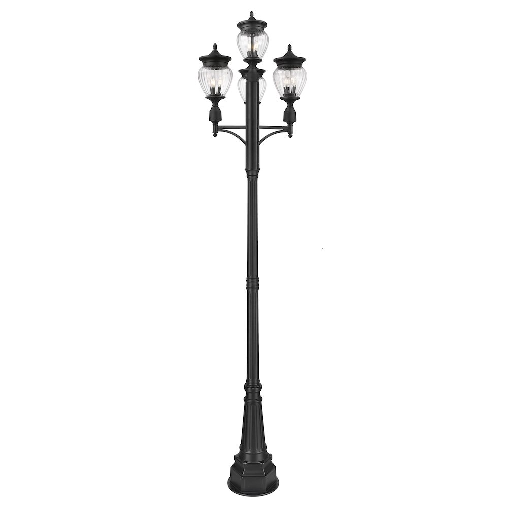 3 Light Outdoor Post Mounted Fixture. Picture 3
