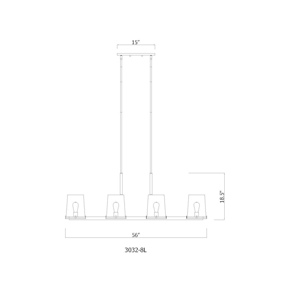 Z-Lite 8 Light Linear Chandelier. Picture 8