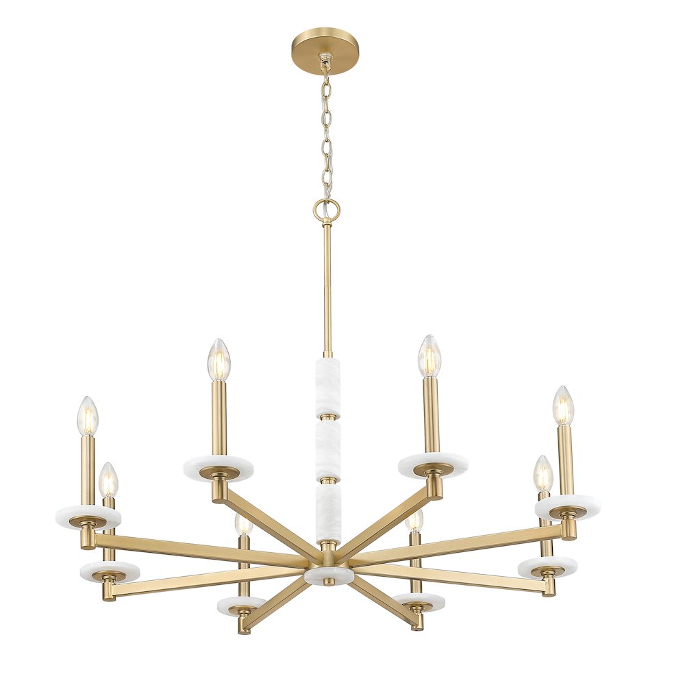 Z-Lite Kaden 8 Light Chandelier in Modern Gold color, Steel frame. Picture 2