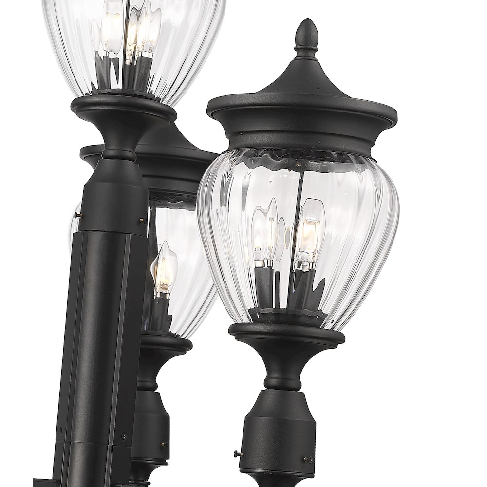 3 Light Outdoor Post Mounted Fixture. Picture 4