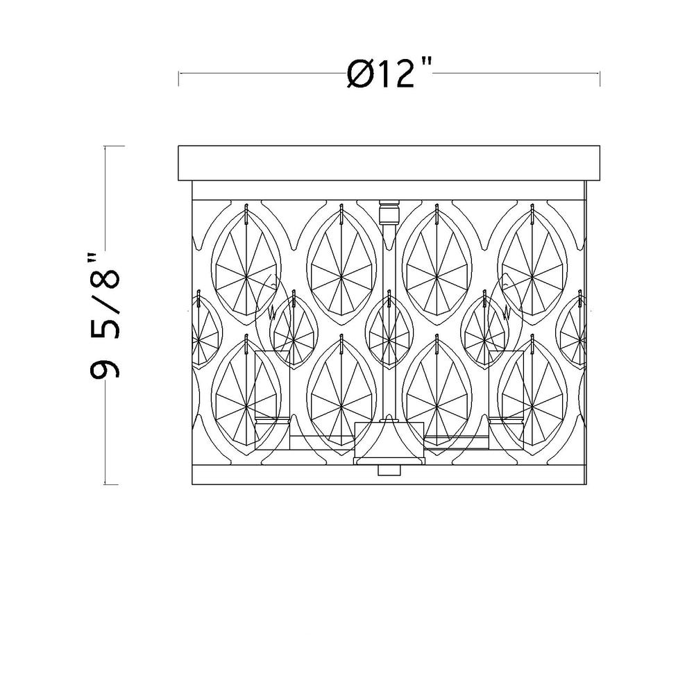 3 Light Flush Mount. Picture 6