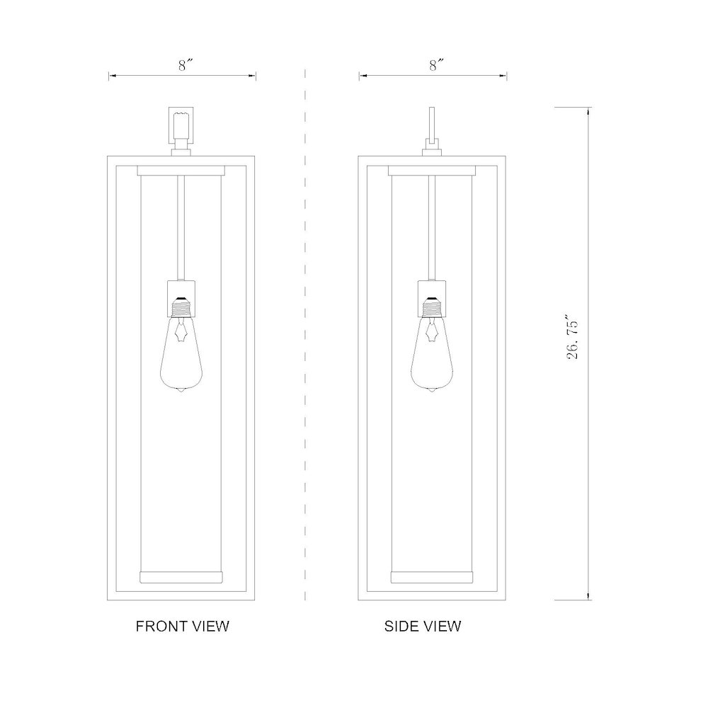 Z-Lite 1 Light Outdoor Chain Mount Ceiling Fixture. Picture 8