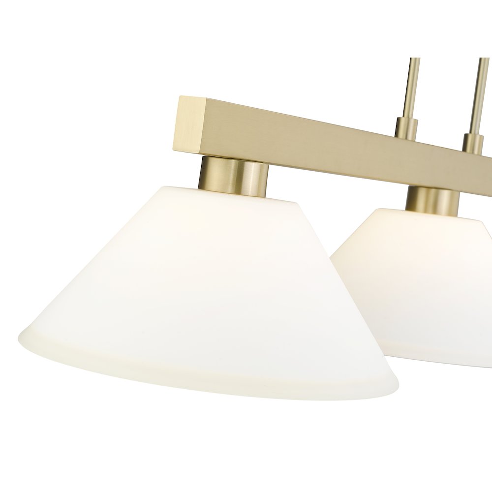 Z-Lite Cobalt 3 Light Billiard, Steel Frame, Matte Opal Shade Color. Picture 4