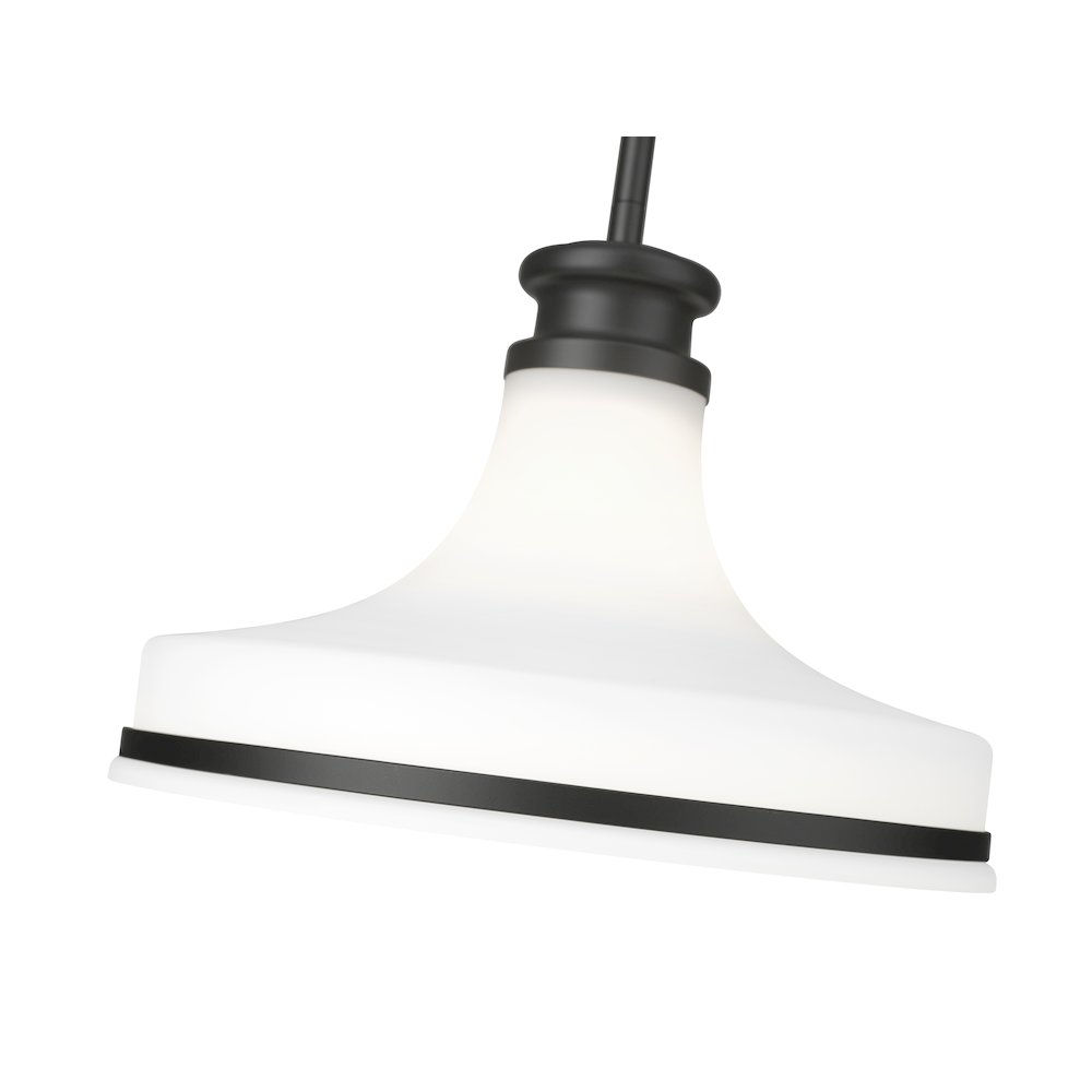 Z-Lite 1 Light Pendant, Matte Black. Picture 4