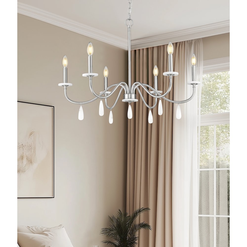 Z-Lite 6 Light Chandelier, Brushed Nickel. Picture 5