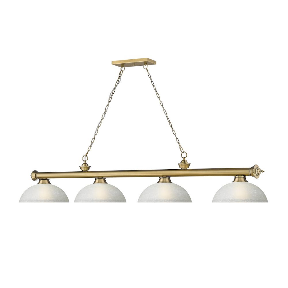 Z-Lite Cordon 4 Light Billiard, Steel Frame, White Linen Shade Color. Picture 3