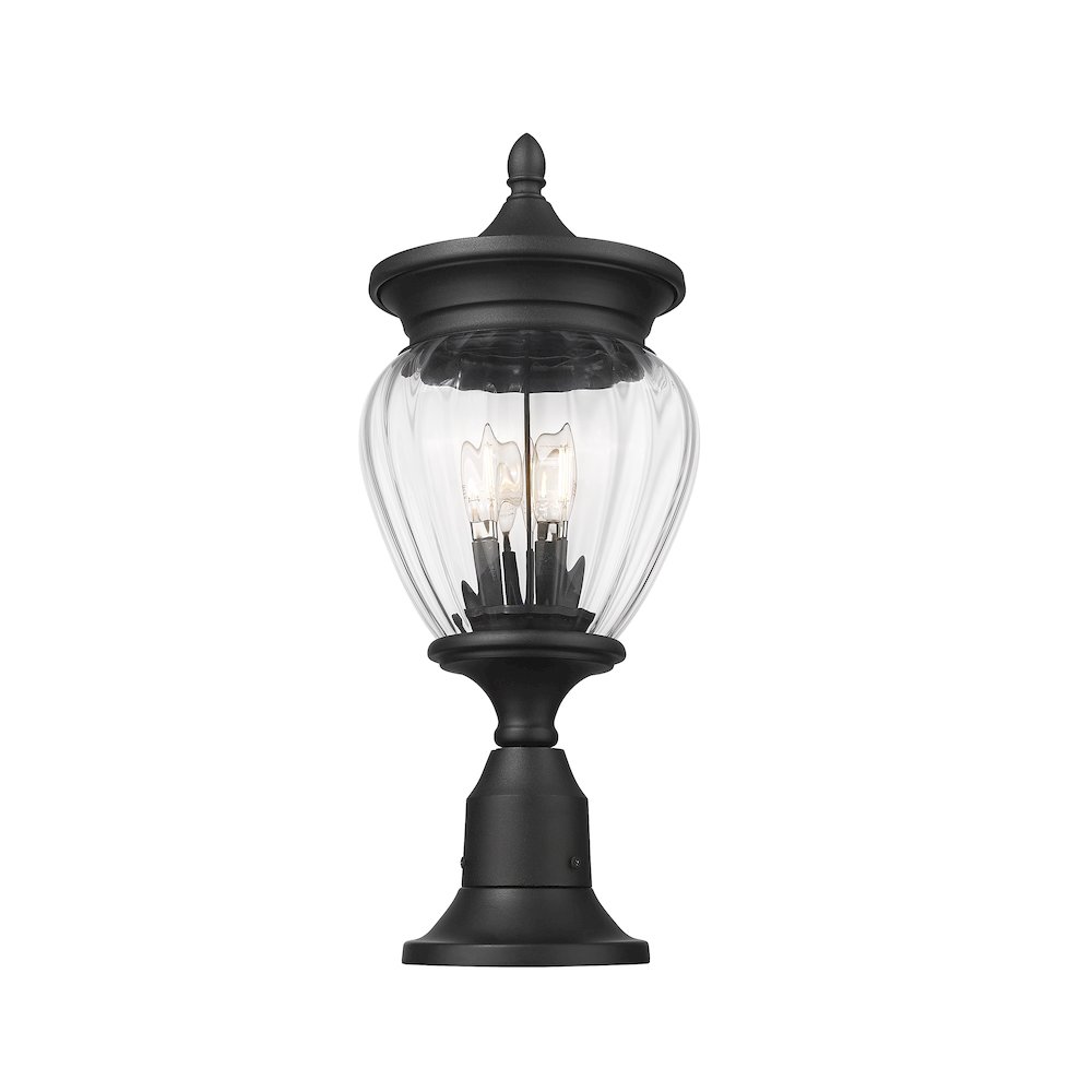 3 Light Outdoor Pier Mounted Fixture. Picture 2