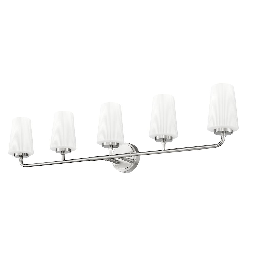 Z-Lite Montford 5 Light Vanity in Brushed Nickel color, Steel frame. Picture 5