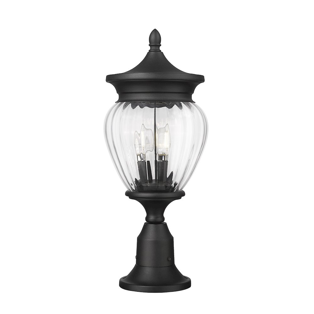 3 Light Outdoor Pier Mounted Fixture. Picture 3