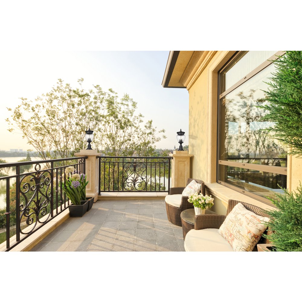 3 Light Outdoor Pier Mounted Fixture. Picture 5