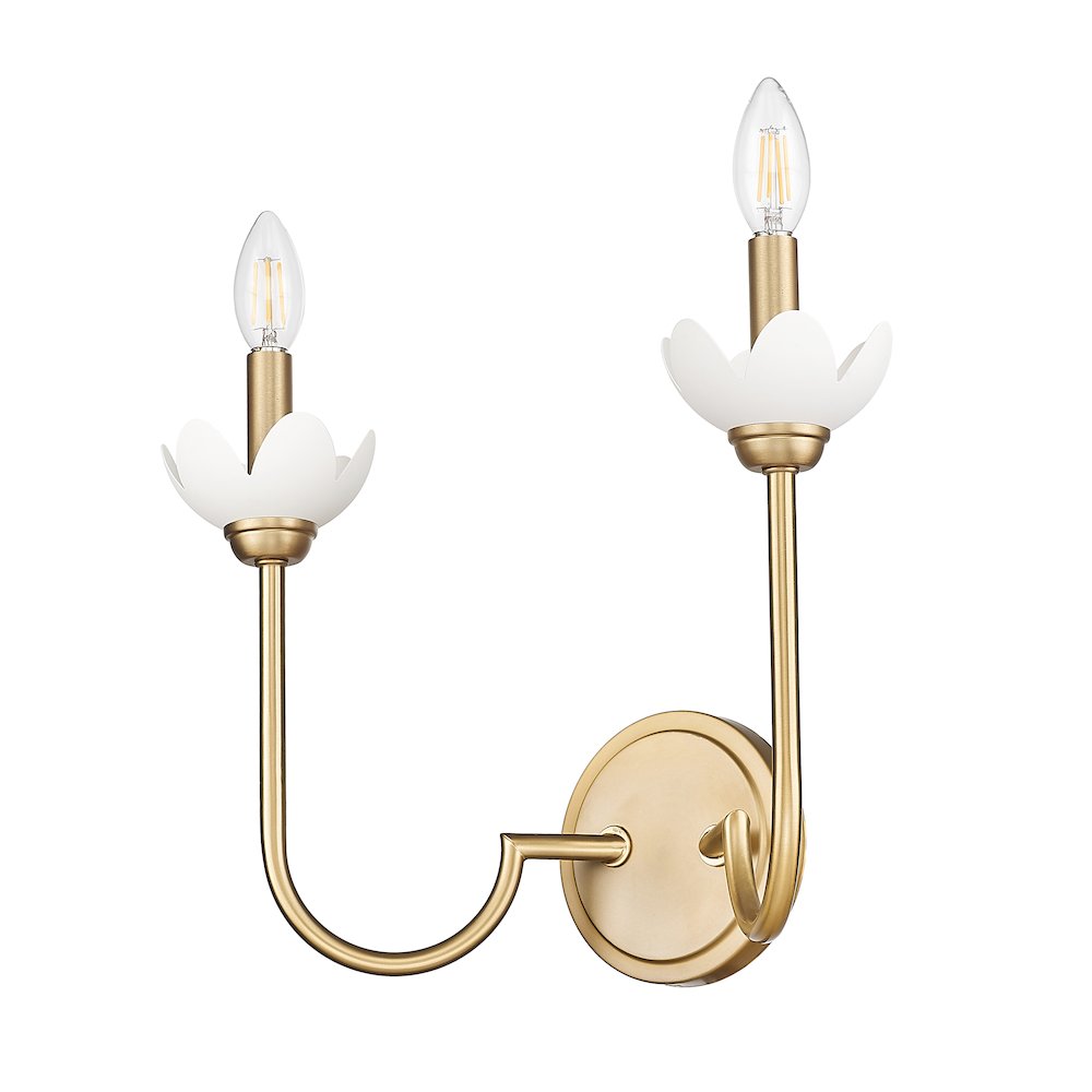 Z-Lite Allistair 2 Light Wall Sconce in Modern Gold color, Steel frame. Picture 3