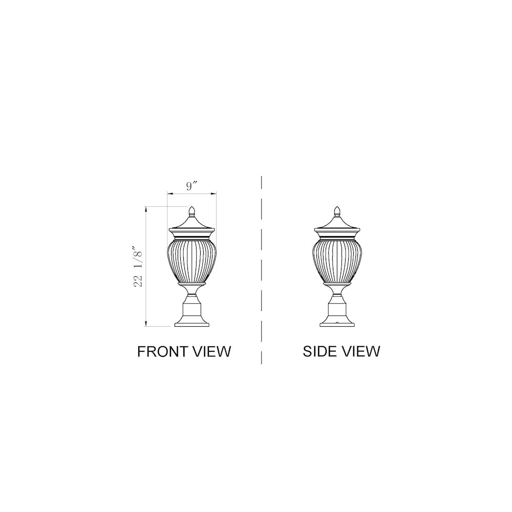 3 Light Outdoor Pier Mounted Fixture. Picture 8