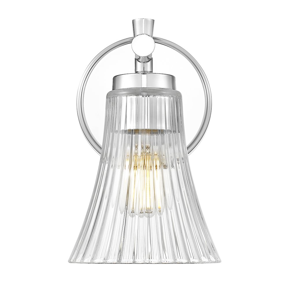 Z-Lite Belle 1 Light Wall Sconce in Chrome color, Steel frame. Picture 2