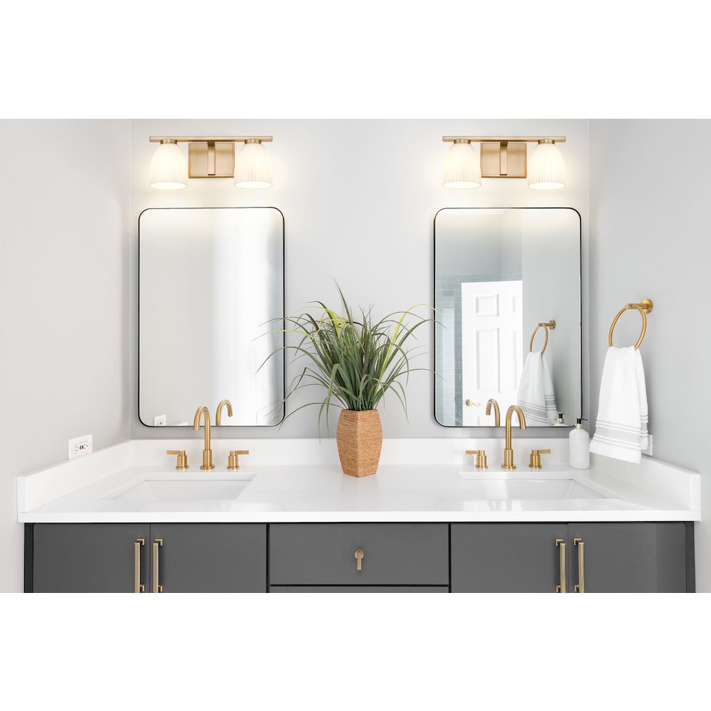 Z-Lite Naya 2 Light Vanity in Modern Gold color, Steel frame. Picture 6