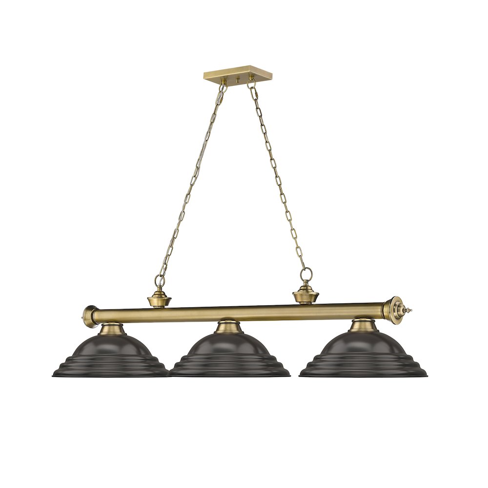 Z-Lite Cordon 3 Light Billiard, Steel Frame, Bronze Shade Color. Picture 3