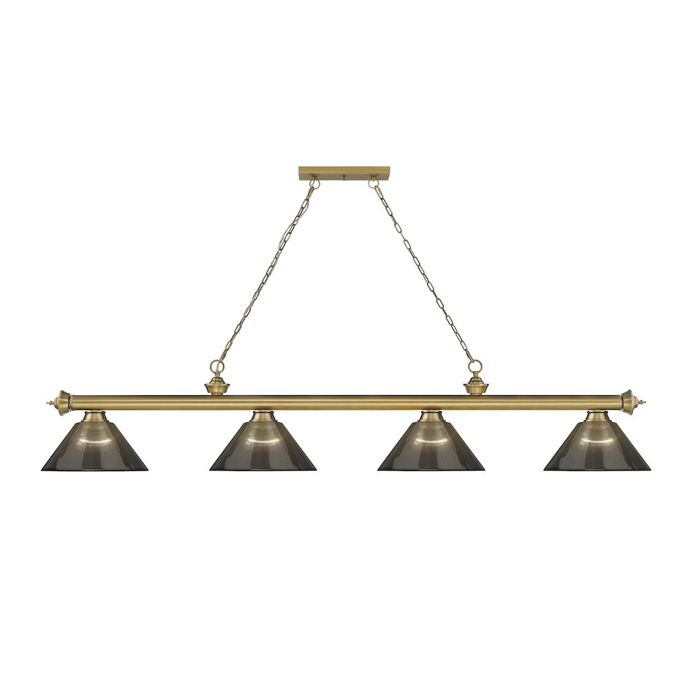 Z-Lite Cordon 4 Light Billiard, Steel Frame, Smoke Shade Color. Picture 2