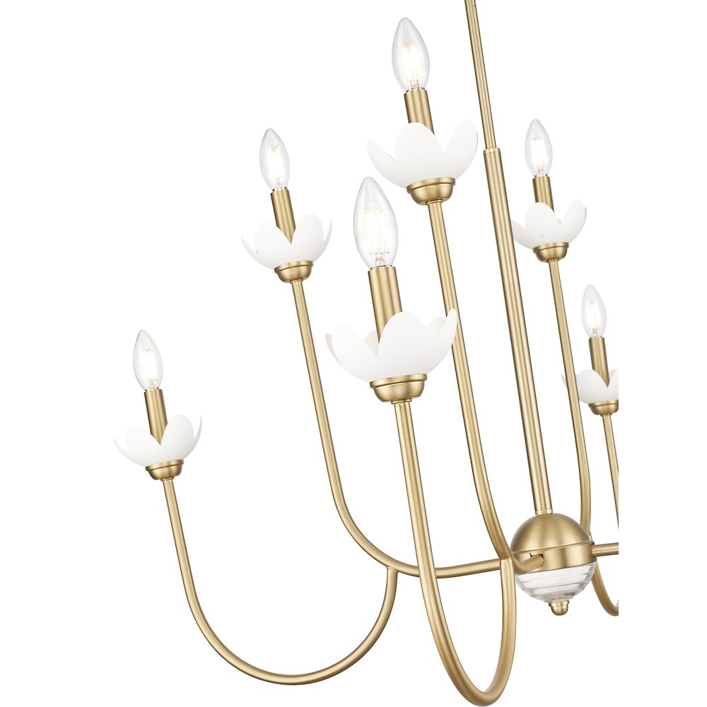 Z-Lite Allistair 8 Light Chandelier in Modern Gold color, Steel frame. Picture 4