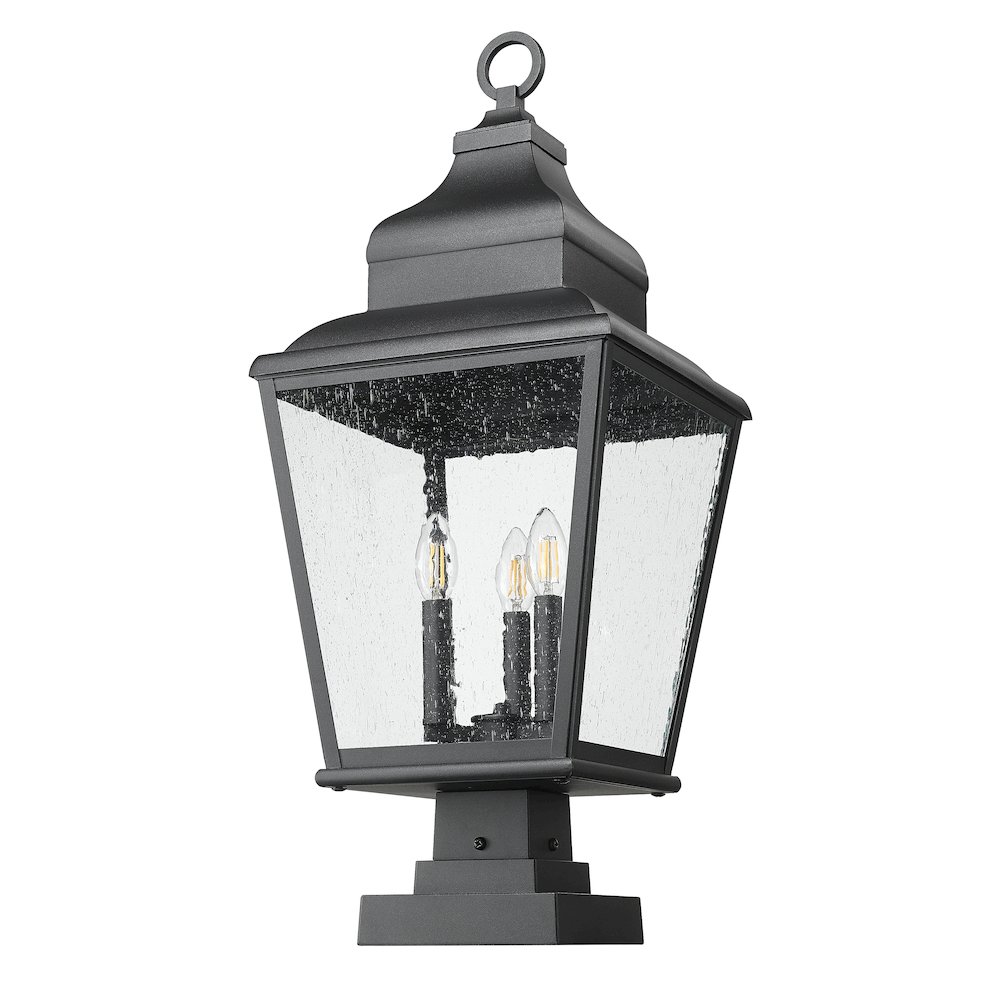 Z-Lite 3 Light Outdoor Pier Mounted Fixture, Sand Black. Picture 7