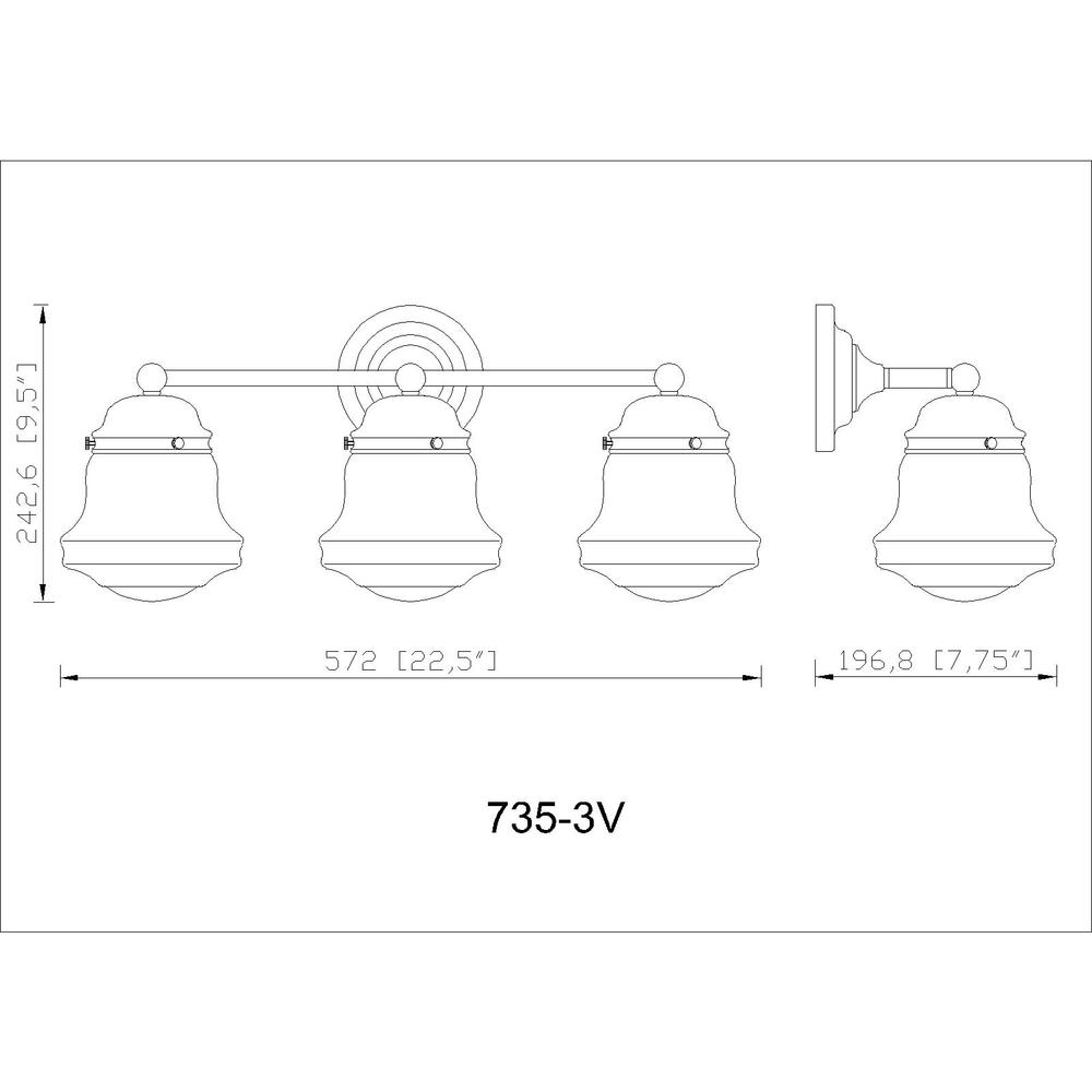 3 Light Vanity. Picture 6