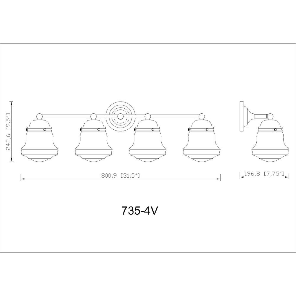 4 Light Vanity. Picture 6