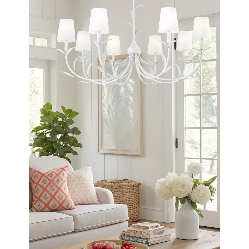 Z-Lite 8 Light Chandelier, Textured White. Picture 5