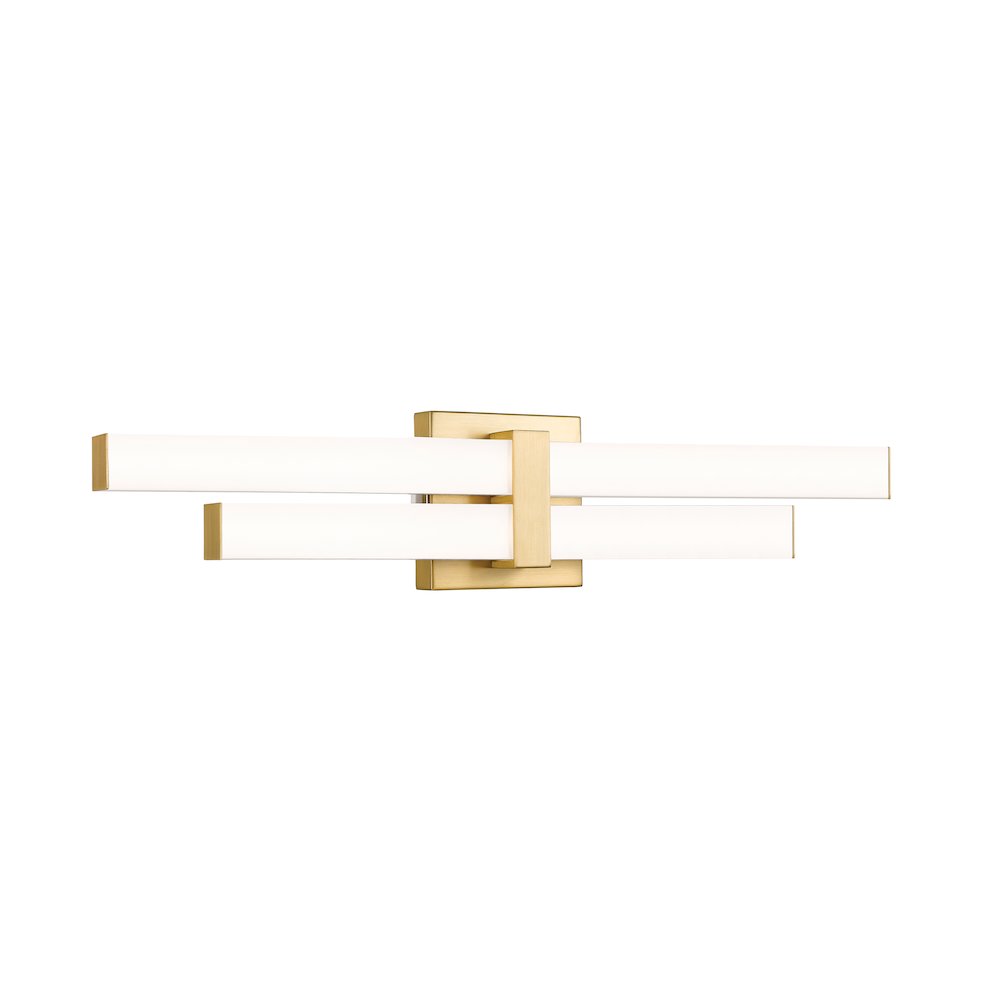 Z-Lite Zane 2 Light Vanity in Modern Gold Frame Finish. Picture 1