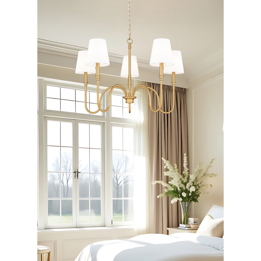 Z-Lite 5 Light Chandelier, Rubbed Brass. Picture 6