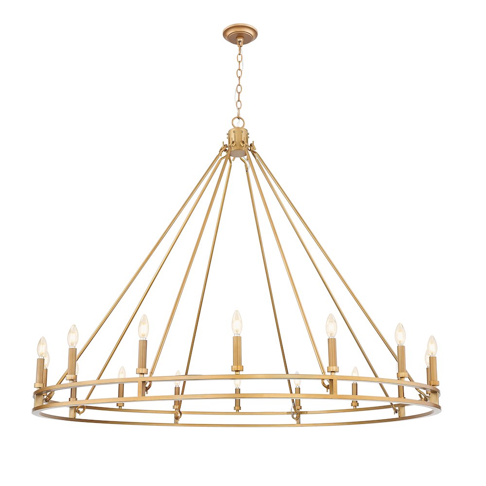 Z-Lite Dennison 16 Light Chandelier in Signature Brass color, Steel frame. Picture 1