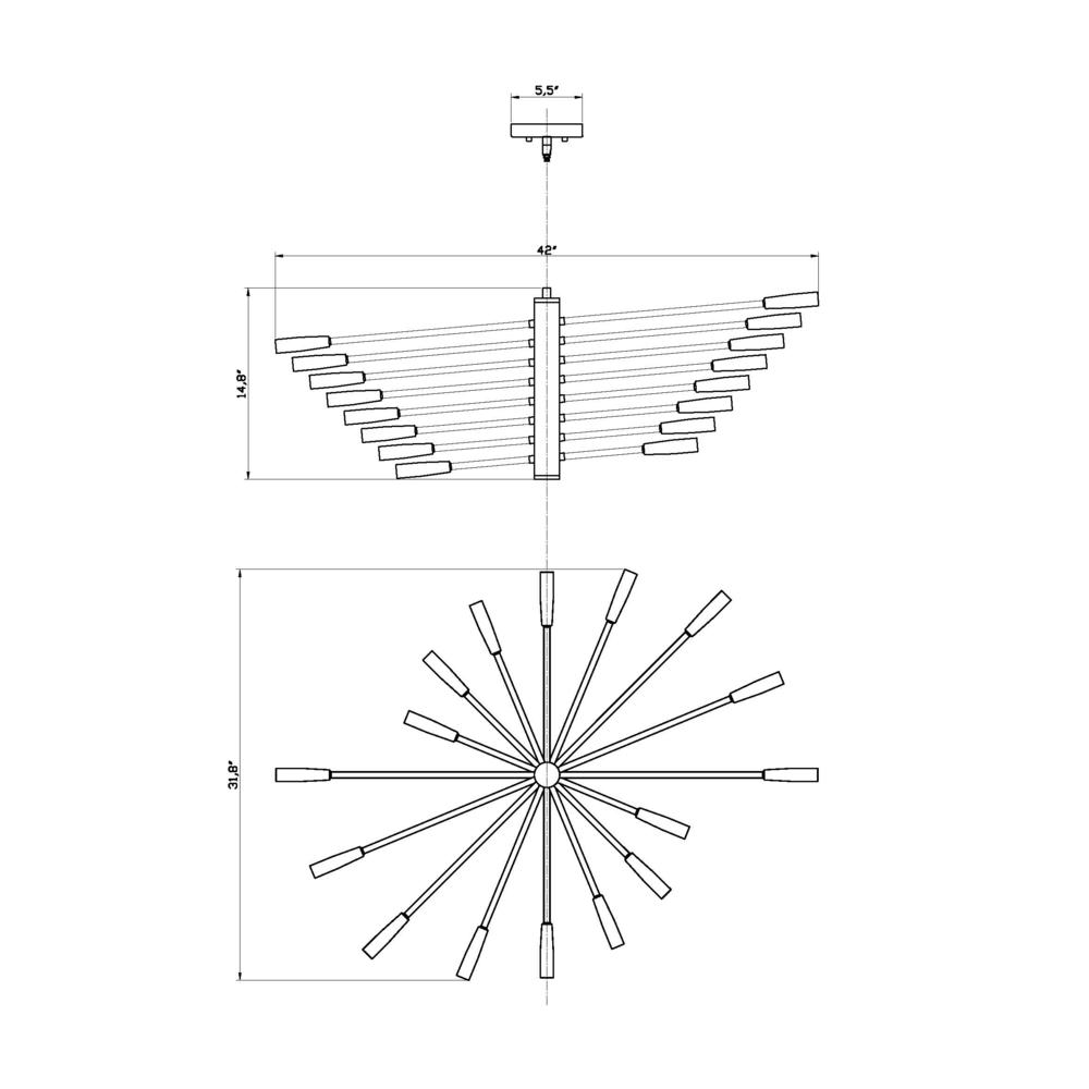16 Light Chandelier. Picture 6