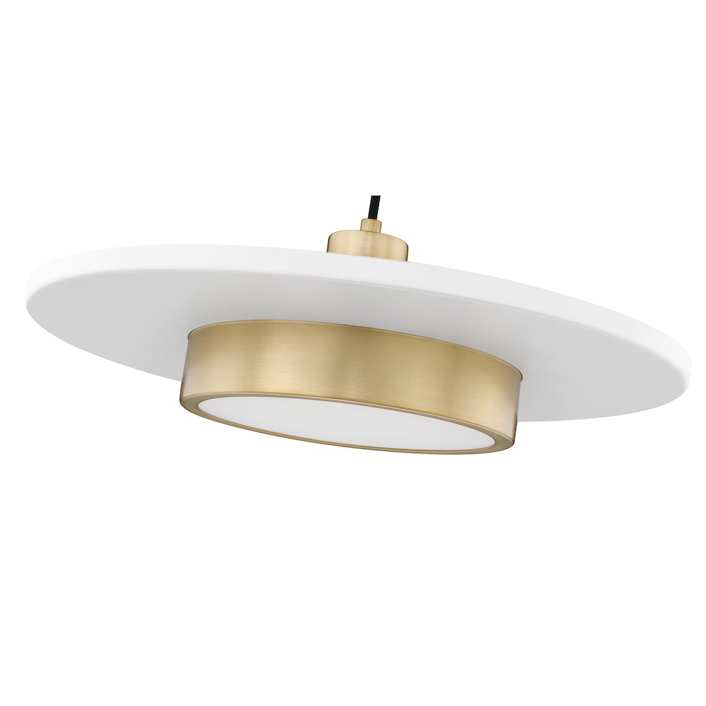 Z-Lite 1 Light Pendant, Matte White + Modern Gold. Picture 4