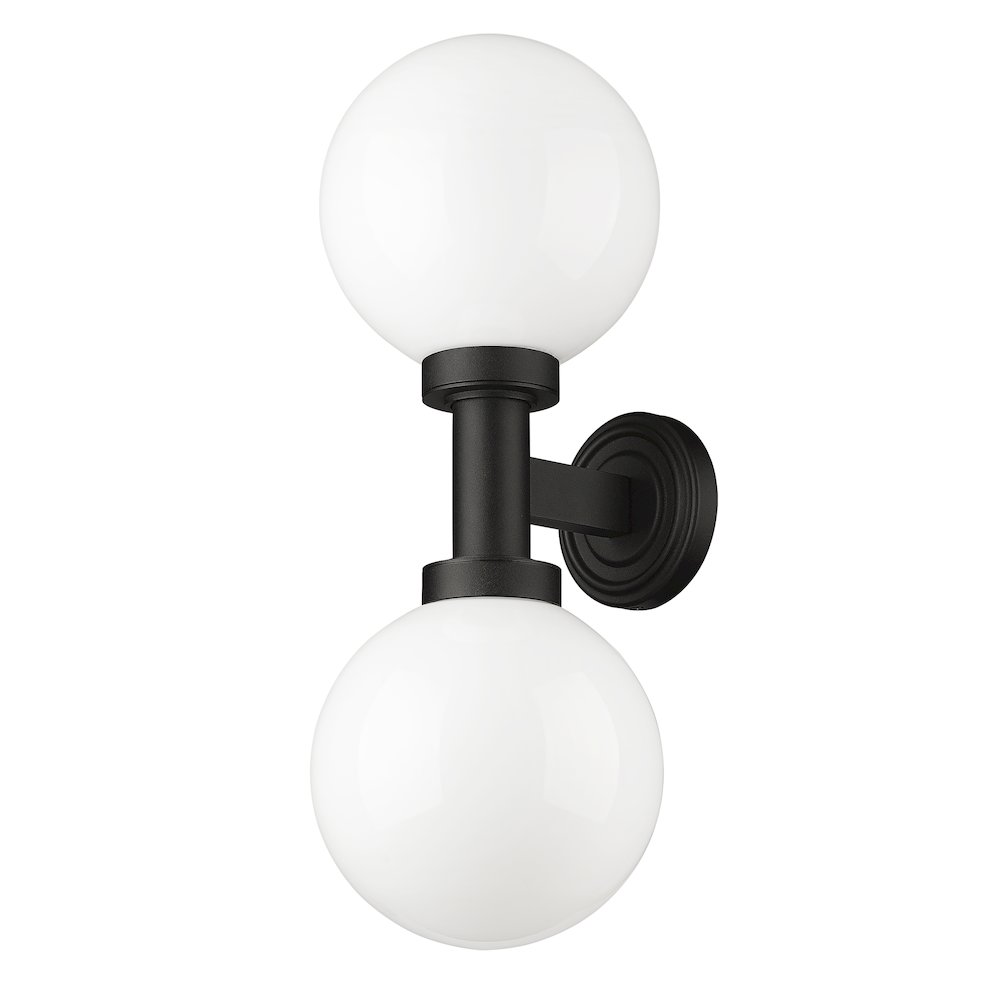 Z-Lite Laurent 2 Light Outdoor Wall Light in Black Frame Finish. Picture 5