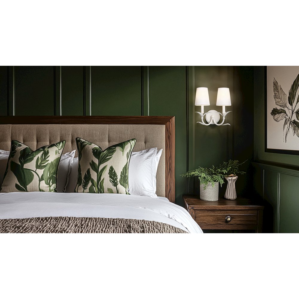 Z-Lite 2 Light Wall Sconce, Textured White. Picture 6