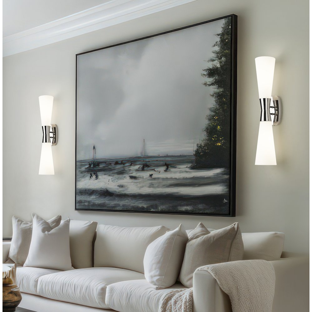 Z-Lite 2 Light Wall Sconce, Polished Nickel. Picture 5
