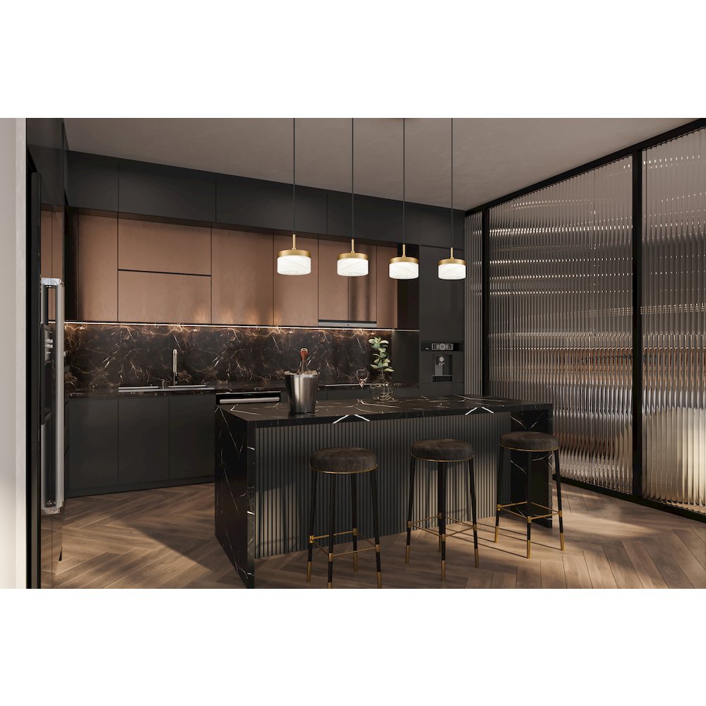 Z-Lite 1 Light Pendant, Modern Gold. Picture 6