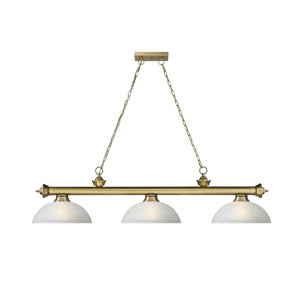 Z-Lite Cordon 3 Light Billiard, Steel Frame, White Linen Shade Color. Picture 2