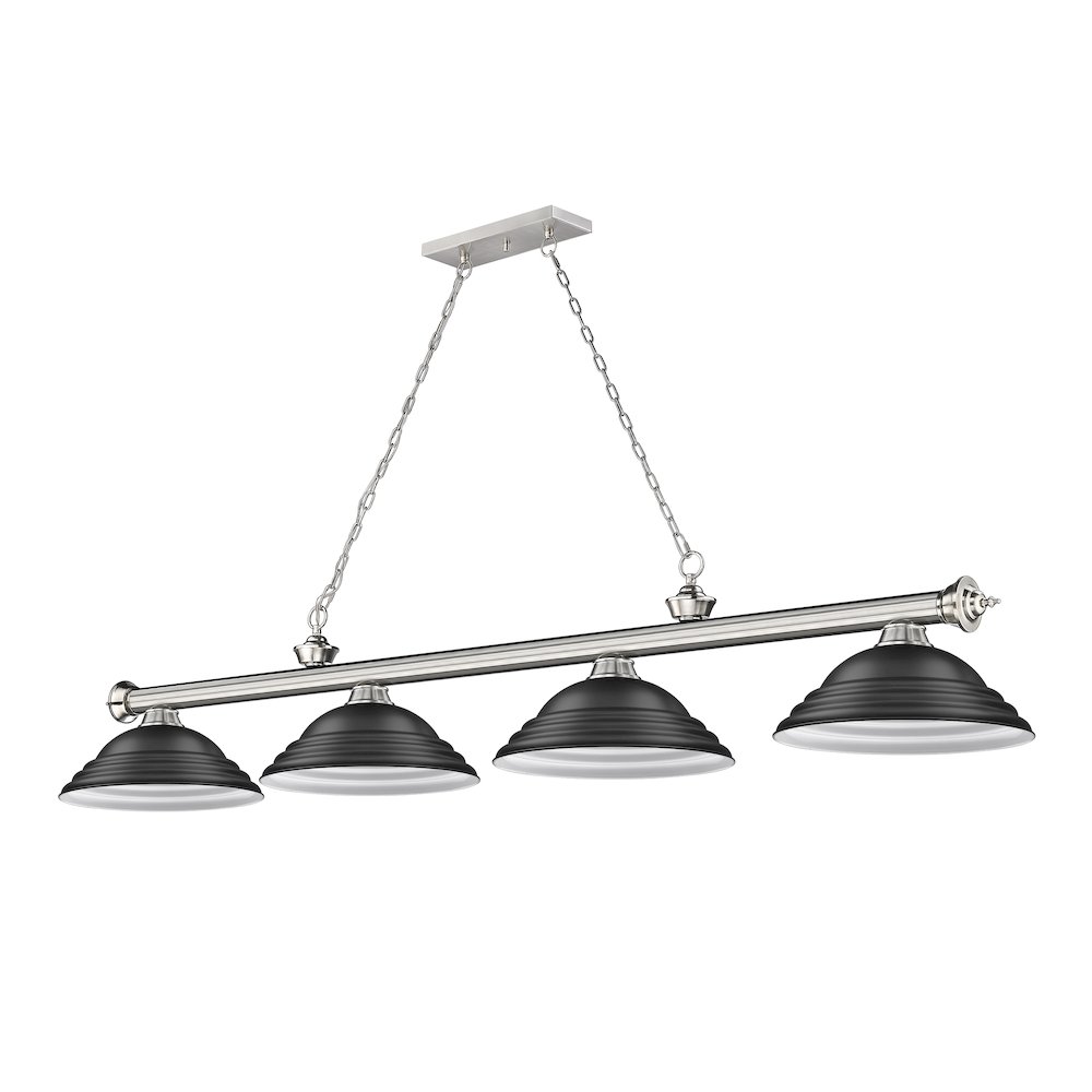 Z-Lite Cordon 4 Light Billiard, Steel Frame, Matte Black Shade Color. Picture 5