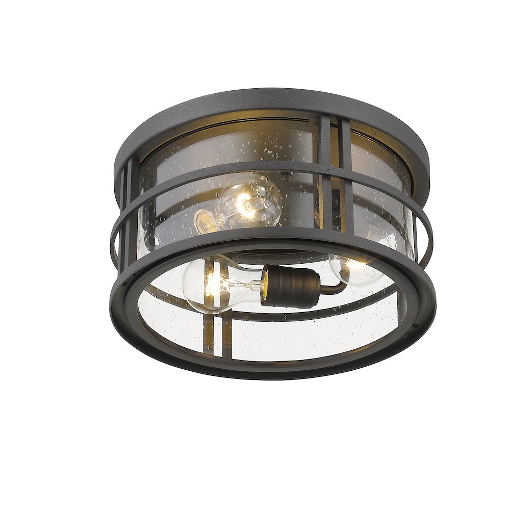 Z-Lite Jordan 3 Light Outdoor Flush Mount, Black. Picture 4