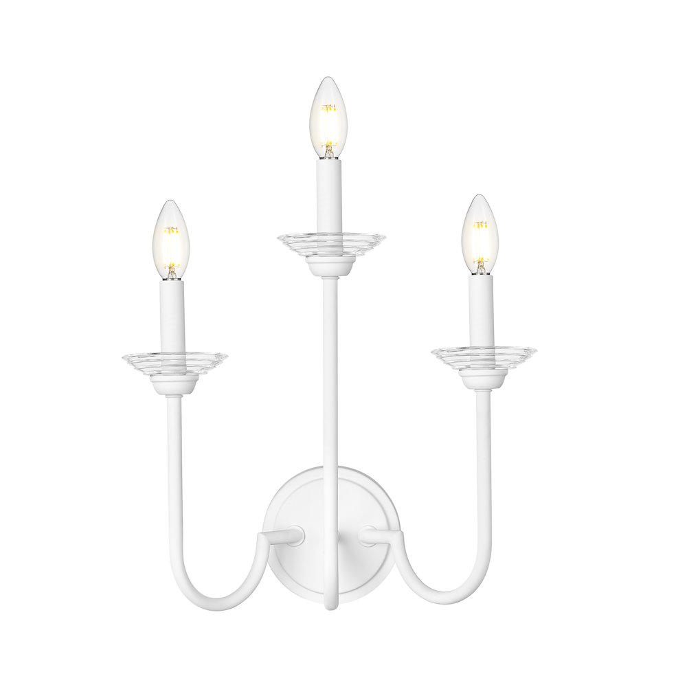 Z-Lite Allistair 3 Light Wall Sconce in Textured White color, Steel frame. Picture 2